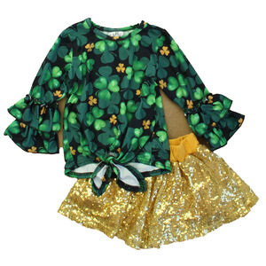BMG Girls Green | Gold Apparel Sets size: 18 Months